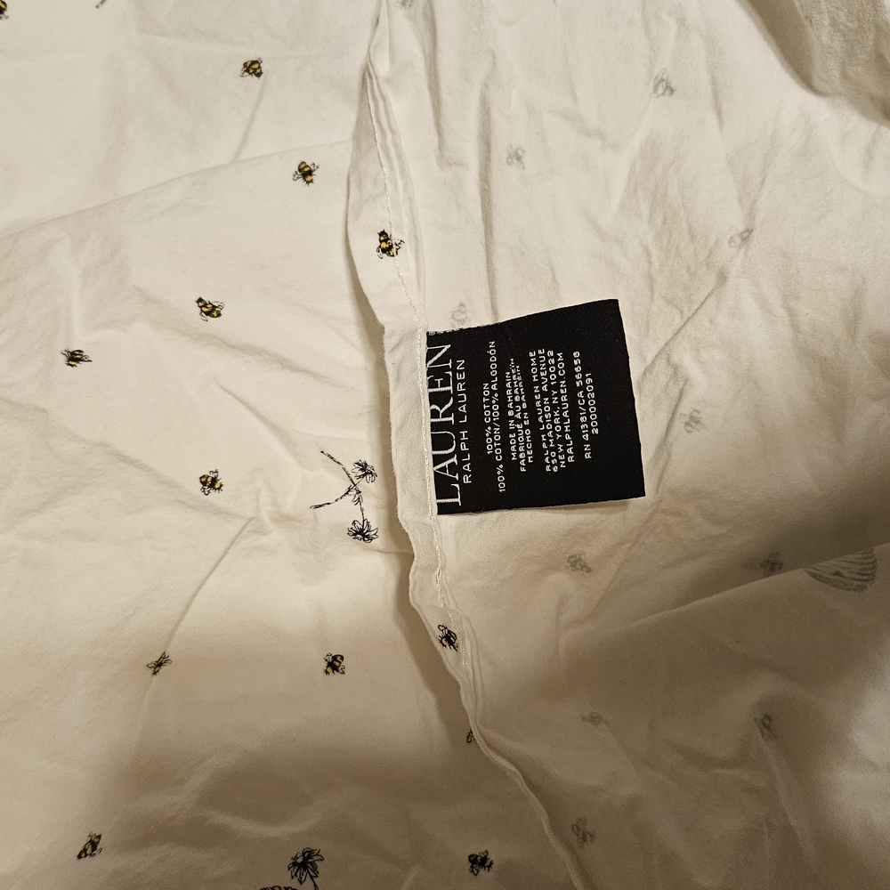 Lauren Ralph Lauren White Sheet Set Beehive Print